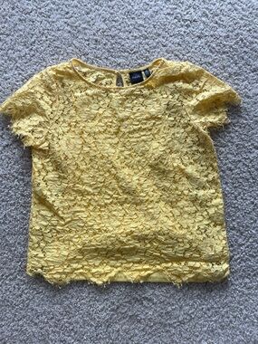 Rafaella Bright Yellow Floral Lace Blouse